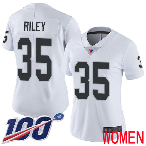 Oakland Raiders Limited White Women Curtis Riley Road Jersey NFL Football 35 100th Season Vapor Jersey